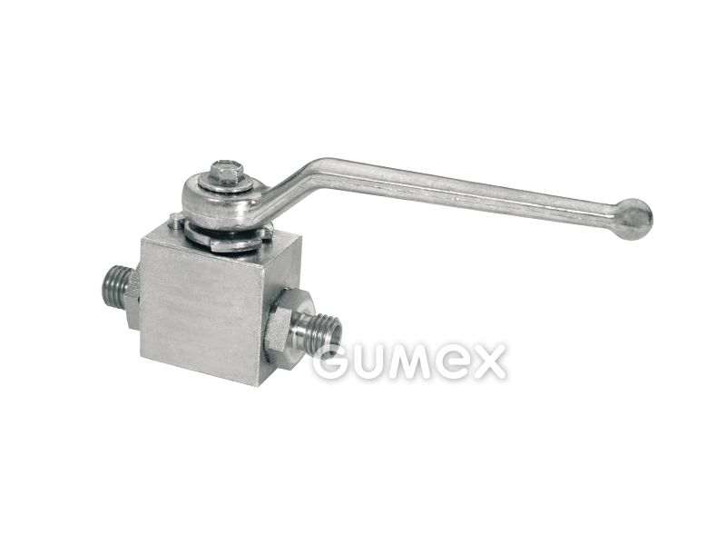 Zweiwege-Kugelhahn für Hydraulik, Außengewinde M12x1,5, 500bar, -20°C/+100°C, Stahl, 
